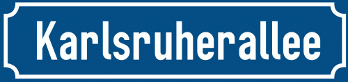 Straßenschild Karlsruherallee