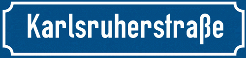 Straßenschild Karlsruherstraße zum kostenlosen Download