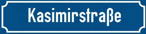 Straßenschild Kasimirstraße
