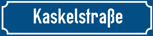 Straßenschild Kaskelstraße zum kostenlosen Download