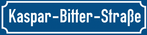 Straßenschild Kaspar-Bitter-Straße