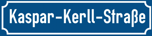 Straßenschild Kaspar-Kerll-Straße zum kostenlosen Download
