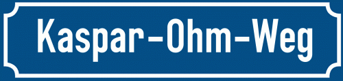 Straßenschild Kaspar-Ohm-Weg