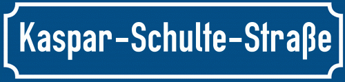 Straßenschild Kaspar-Schulte-Straße