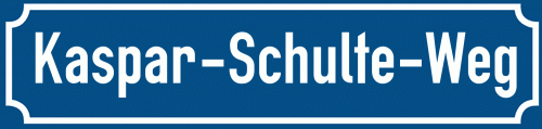 Straßenschild Kaspar-Schulte-Weg