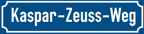 Straßenschild Kaspar-Zeuss-Weg