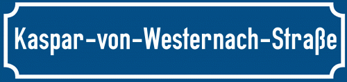 Straßenschild Kaspar-von-Westernach-Straße