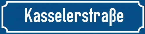 Straßenschild Kasselerstraße zum kostenlosen Download