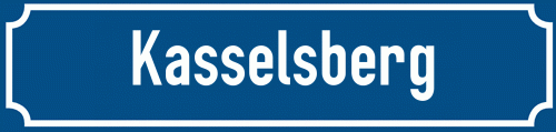 Straßenschild Kasselsberg zum kostenlosen Download