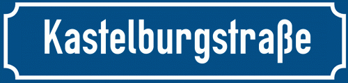 Straßenschild Kastelburgstraße zum kostenlosen Download