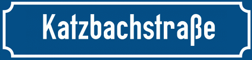 Straßenschild Katzbachstraße zum kostenlosen Download