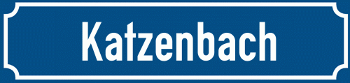 Straßenschild Katzenbach