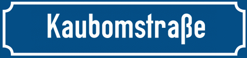 Straßenschild Kaubomstraße