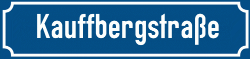 Straßenschild Kauffbergstraße zum kostenlosen Download