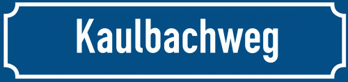 Straßenschild Kaulbachweg zum kostenlosen Download