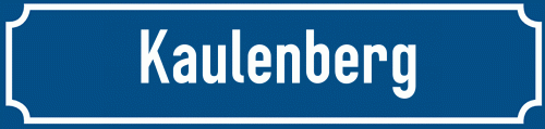 Straßenschild Kaulenberg zum kostenlosen Download