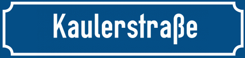 Straßenschild Kaulerstraße