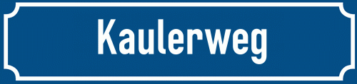 Straßenschild Kaulerweg