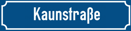 Straßenschild Kaunstraße