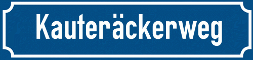 Straßenschild Kauteräckerweg zum kostenlosen Download