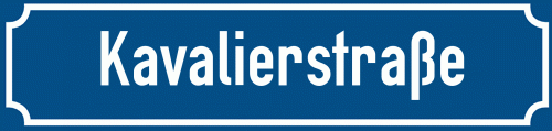 Straßenschild Kavalierstraße