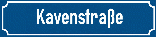 Straßenschild Kavenstraße