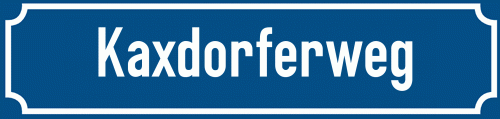 Straßenschild Kaxdorferweg