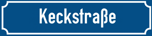 Straßenschild Keckstraße