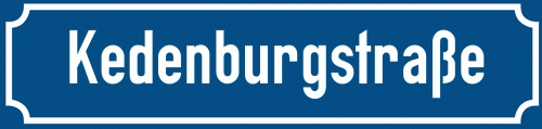 Straßenschild Kedenburgstraße zum kostenlosen Download