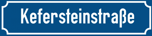 Straßenschild Kefersteinstraße