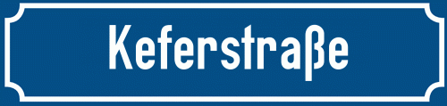 Straßenschild Keferstraße