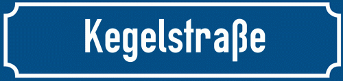 Straßenschild Kegelstraße