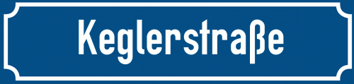 Straßenschild Keglerstraße