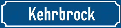 Straßenschild Kehrbrock