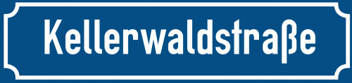 Straßenschild Kellerwaldstraße zum kostenlosen Download