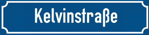 Straßenschild Kelvinstraße