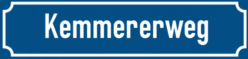 Straßenschild Kemmererweg zum kostenlosen Download