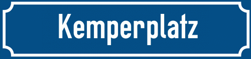 Straßenschild Kemperplatz