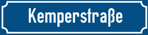 Straßenschild Kemperstraße