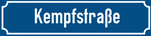 Straßenschild Kempfstraße