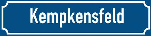 Straßenschild Kempkensfeld