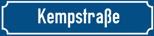 Straßenschild Kempstraße