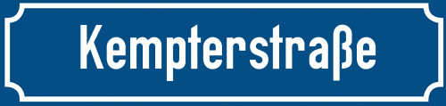 Straßenschild Kempterstraße