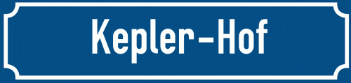Straßenschild Kepler-Hof