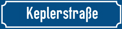 Straßenschild Keplerstraße zum kostenlosen Download