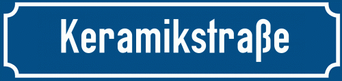 Straßenschild Keramikstraße