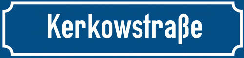 Straßenschild Kerkowstraße