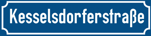 Straßenschild Kesselsdorferstraße