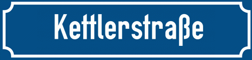 Straßenschild Kettlerstraße