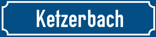 Straßenschild Ketzerbach
